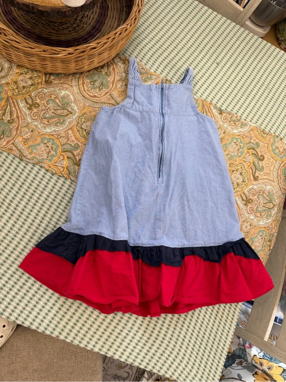Vintage Y2K Bonnie Jean Girls American Patriotic Cotton Sundress Size 5